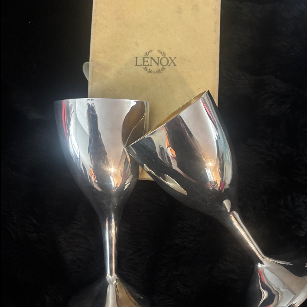 Vintage 
Lenox Silver Wine Goblets